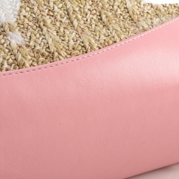 ✧ CHANEL pink leather, PVC & straw tote bag - Picture 9 of 14